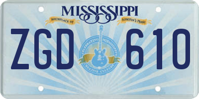 MS license plate ZGD610