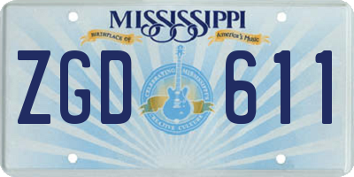 MS license plate ZGD611
