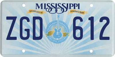 MS license plate ZGD612