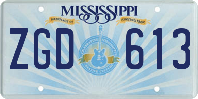 MS license plate ZGD613