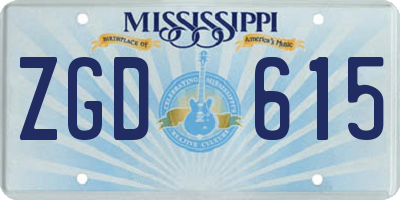 MS license plate ZGD615