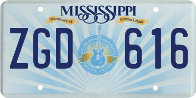 MS license plate ZGD616