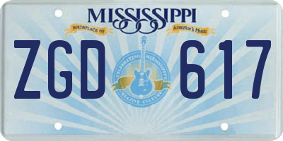 MS license plate ZGD617