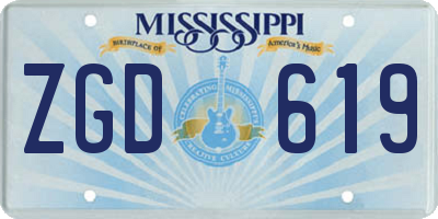 MS license plate ZGD619