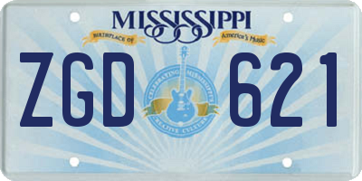 MS license plate ZGD621
