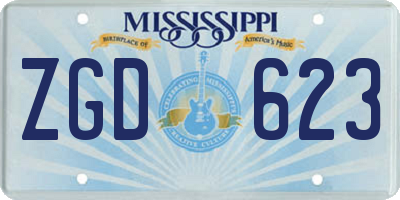 MS license plate ZGD623