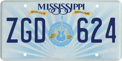 MS license plate ZGD624