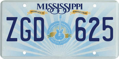 MS license plate ZGD625