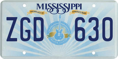 MS license plate ZGD630