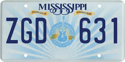 MS license plate ZGD631