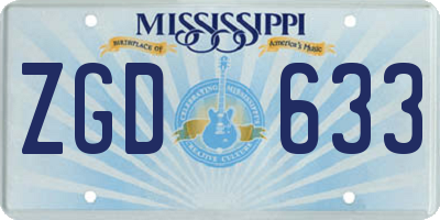MS license plate ZGD633