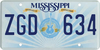 MS license plate ZGD634