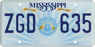 MS license plate ZGD635