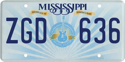 MS license plate ZGD636