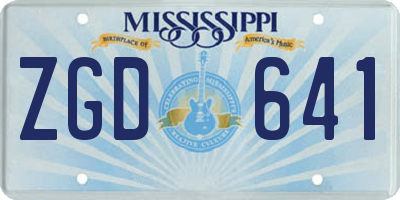 MS license plate ZGD641
