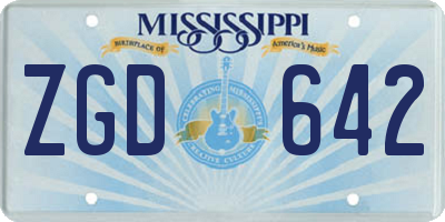 MS license plate ZGD642