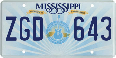 MS license plate ZGD643