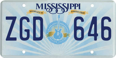 MS license plate ZGD646