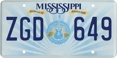 MS license plate ZGD649