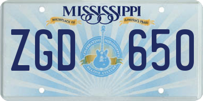 MS license plate ZGD650