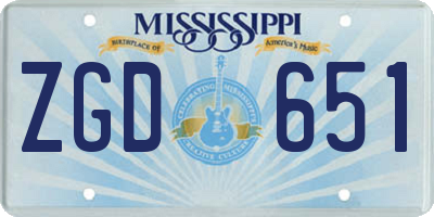MS license plate ZGD651