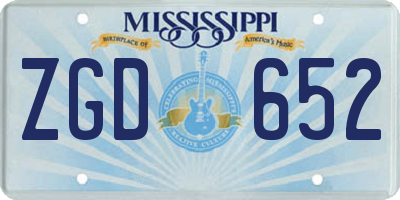 MS license plate ZGD652