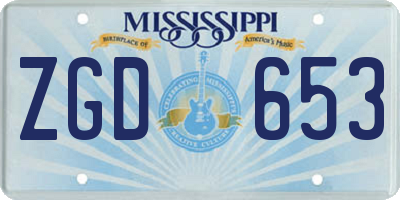 MS license plate ZGD653