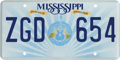 MS license plate ZGD654