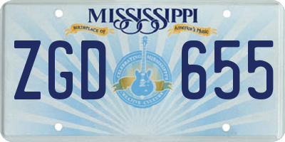 MS license plate ZGD655