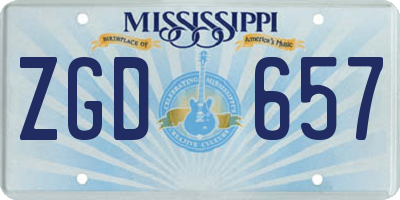 MS license plate ZGD657