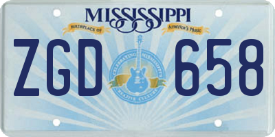 MS license plate ZGD658