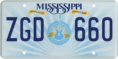 MS license plate ZGD660