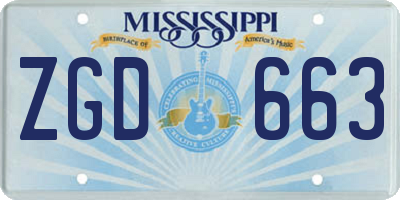 MS license plate ZGD663