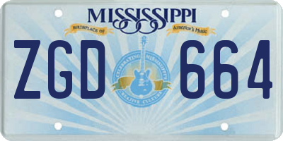 MS license plate ZGD664
