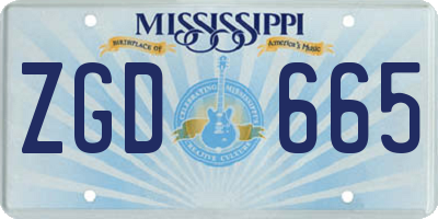 MS license plate ZGD665