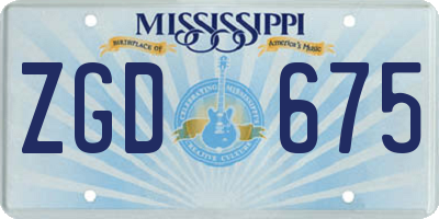 MS license plate ZGD675