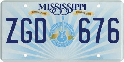MS license plate ZGD676