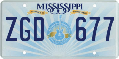 MS license plate ZGD677
