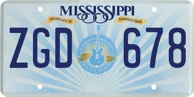 MS license plate ZGD678