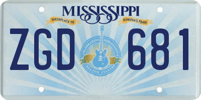 MS license plate ZGD681