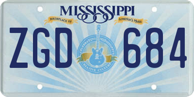 MS license plate ZGD684