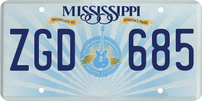 MS license plate ZGD685