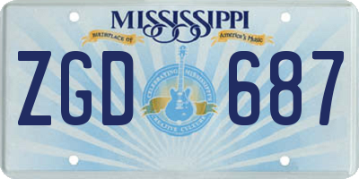 MS license plate ZGD687