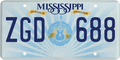 MS license plate ZGD688