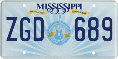 MS license plate ZGD689