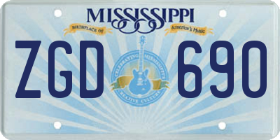 MS license plate ZGD690