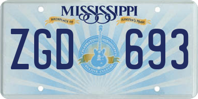 MS license plate ZGD693