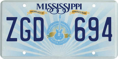MS license plate ZGD694