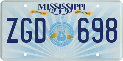 MS license plate ZGD698