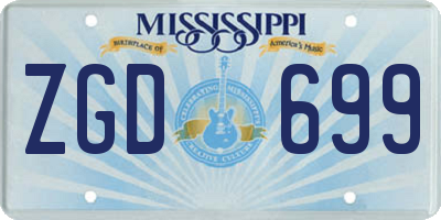 MS license plate ZGD699